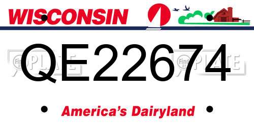 QE22674 Wisconsin License Plate