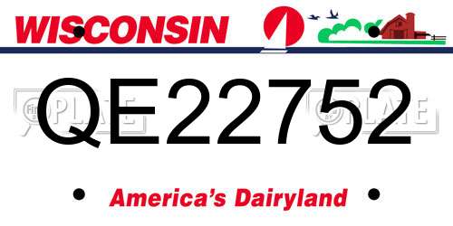 QE22752 Wisconsin License Plate