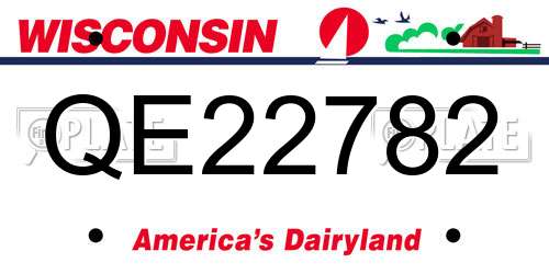 QE22782 Wisconsin License Plate