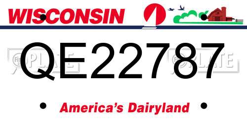 QE22787 Wisconsin License Plate