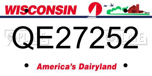 QE27252 Wisconsin License Plate