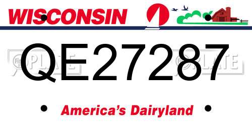 QE27287 Wisconsin License Plate