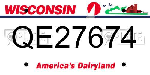 QE27674 Wisconsin License Plate