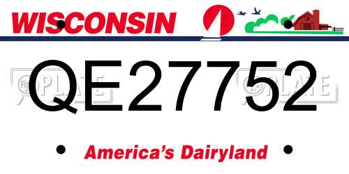 QE27752 Wisconsin License Plate