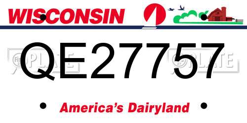 QE27757 Wisconsin License Plate