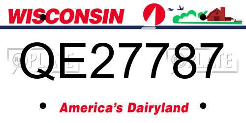 QE27787 Wisconsin License Plate