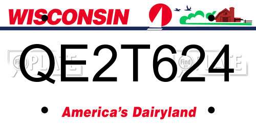 QE2T624 Wisconsin License Plate