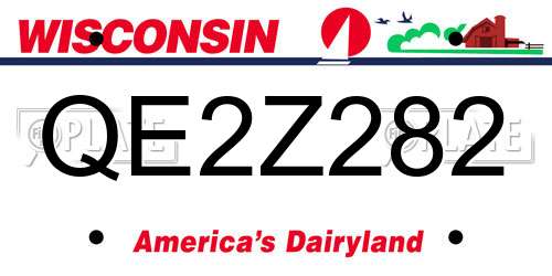 QE2Z282 Wisconsin License Plate