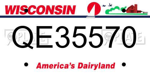 QE35570 Wisconsin License Plate