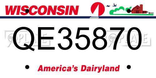 QE35870 Wisconsin License Plate