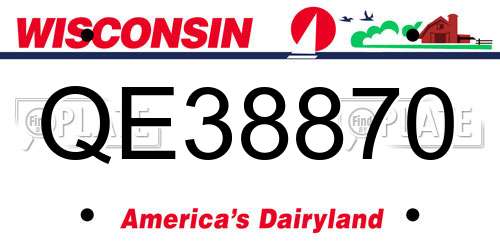 QE38870 Wisconsin License Plate