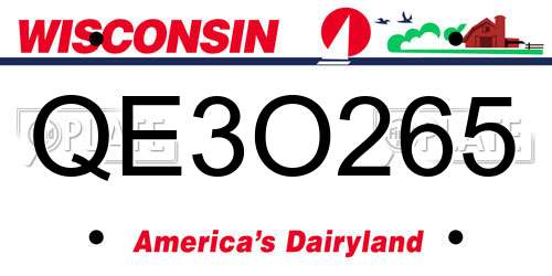 QE3O265 Wisconsin License Plate