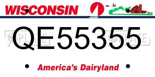 QE55355 Wisconsin License Plate
