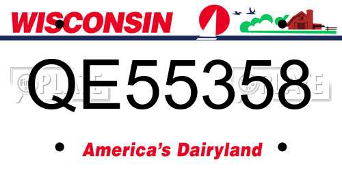 QE55358 Wisconsin License Plate