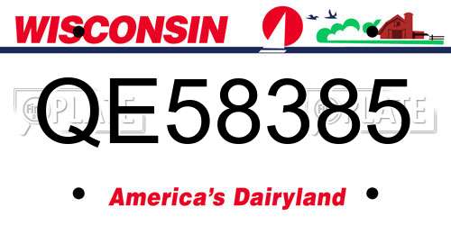 QE58385 Wisconsin License Plate