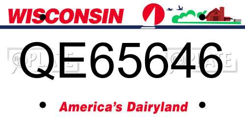 QE65646 Wisconsin License Plate