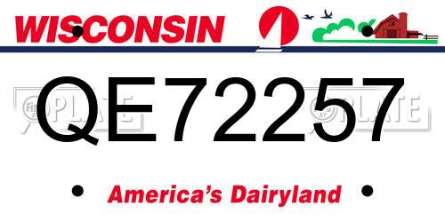 QE72257 Wisconsin License Plate