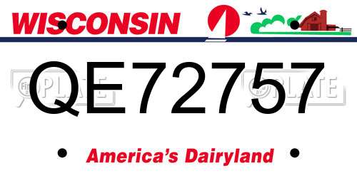 QE72757 Wisconsin License Plate