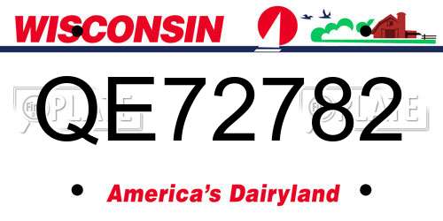 QE72782 Wisconsin License Plate
