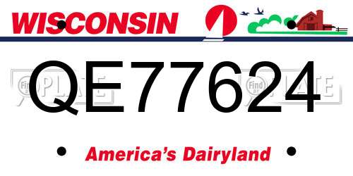 QE77624 Wisconsin License Plate
