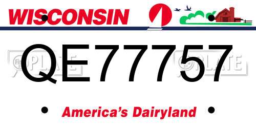QE77757 Wisconsin License Plate