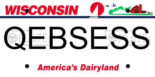 QEBSESS Wisconsin License Plate