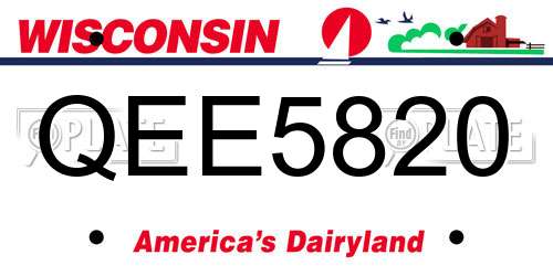 QEE5820 Wisconsin License Plate