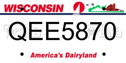 QEE5870 Wisconsin License Plate