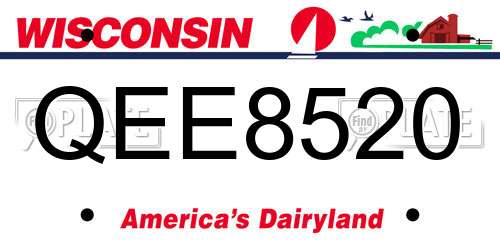 QEE8520 Wisconsin License Plate