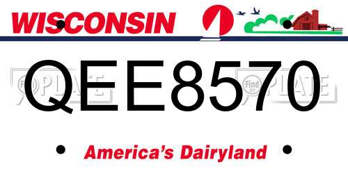 QEE8570 Wisconsin License Plate