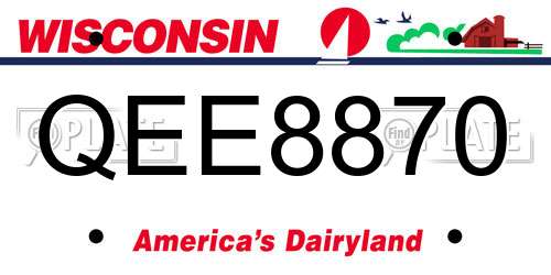 QEE8870 Wisconsin License Plate