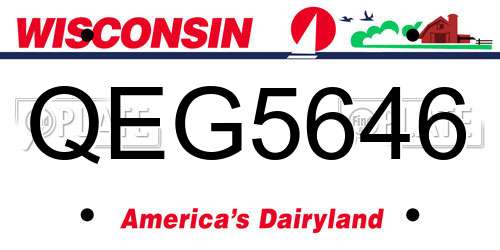 QEG5646 Wisconsin License Plate
