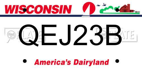 QEJ23B Wisconsin License Plate
