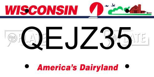 QEJZ35 Wisconsin License Plate