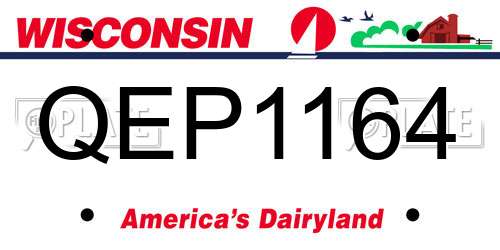 QEP1164 Wisconsin License Plate