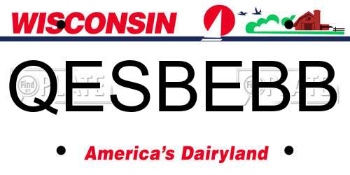 QESBEBB Wisconsin License Plate