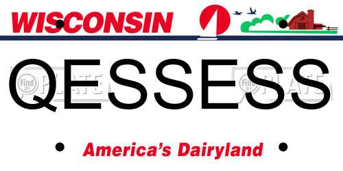 QESSESS Wisconsin License Plate