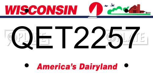 QET2257 Wisconsin License Plate
