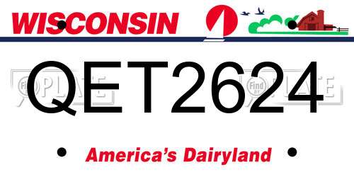 QET2624 Wisconsin License Plate