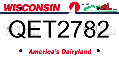 QET2782 Wisconsin License Plate