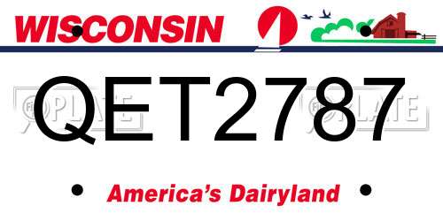 QET2787 Wisconsin License Plate