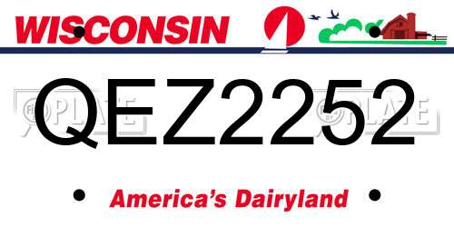 QEZ2252 Wisconsin License Plate