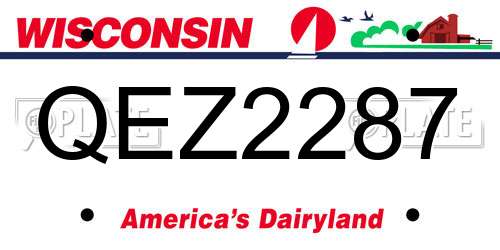 QEZ2287 Wisconsin License Plate
