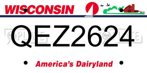 QEZ2624 Wisconsin License Plate