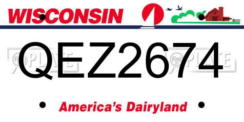 QEZ2674 Wisconsin License Plate