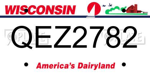 QEZ2782 Wisconsin License Plate