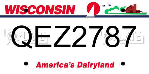 QEZ2787 Wisconsin License Plate