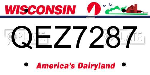 QEZ7287 Wisconsin License Plate