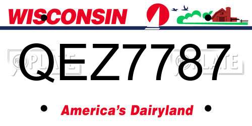 QEZ7787 Wisconsin License Plate