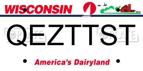 QEZTTST Wisconsin License Plate